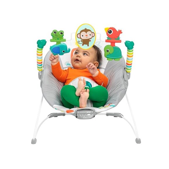 Cute Playful Paradise Comfy Baby Bouncer Seat with Soothing Vibration and Toys - Picture 3 of 5
